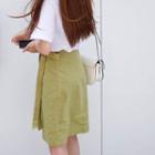 Linen Surplice-wrap Skirt