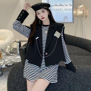 Single-breasted Chain Strap Vest