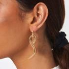 Snake Drop Earring 1 Pair - Gold - One Size