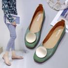 Faux Leather Medallion Ballet Flats