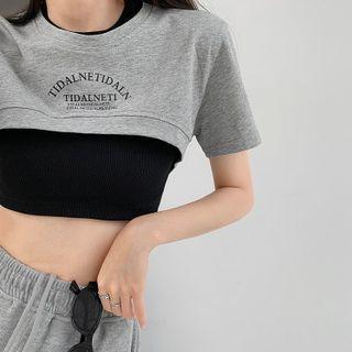 Printed Crop Cape Top