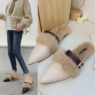 Pointed Fluffy Mules