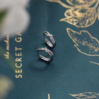 Sterling Silver Knot Mini Hoop Earring 1 Pc - Silver - One Size