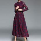 Long-sleeve Lace A-line Maxi Dress