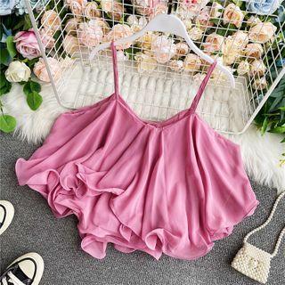 Ruffled Plain Chiffon Camisole
