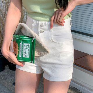 High-waist Double-button Shorts