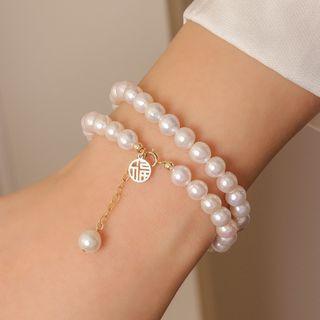 Tag Alloy Freshwater Pearl Bracelet