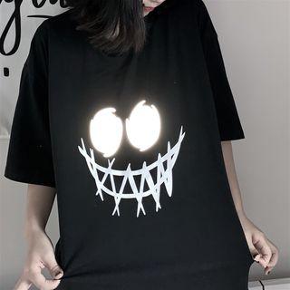 Elbow-sleeve Reflective T-shirt