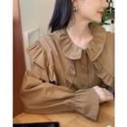 Long-sleeve Ruffle Loose-fit Blouse