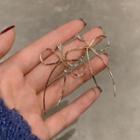 Bow Alloy Dangle Earring 1 Pair - Silver Needle - Gold - One Size