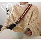 Crew-neck Cable Knit Sweater Almond - One Size