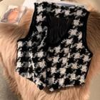 Houndstooth Button Vest