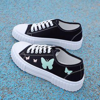 Butterfly Print Platform Sneakers