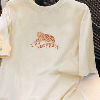 Short-sleeve Print Loose Fit T-shirt (various Designs)