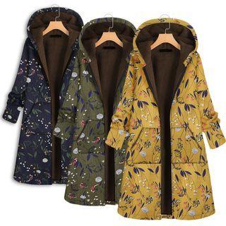 Print Cotton Medium Long Jacket