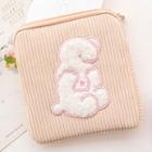 Embroidered Rabbit Corduroy Sanitary Pouch