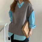 Side-slit Sweater Vest / Shirt