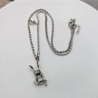 Rabbit Pendant Necklace 1 Pc - Rabbit Necklace - Silver - One Size