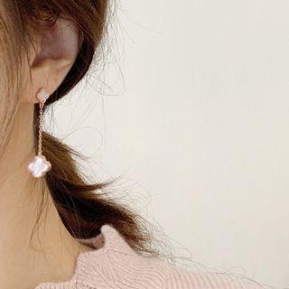 Clover Drop Earrings Pink - One Size