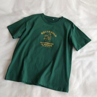 Short-sleeve Bird Print Lettering T-shirt