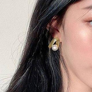 Wedding Faux Pearl Earring 1 Pair - One Size