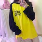 Long-sleeve Printed Long T-shirt As Shown In Figure - One Size