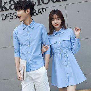 Couple Matching Elbow-sleeve Shirt / Shirtdress