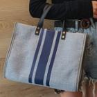 Striped Linen Tote Bag