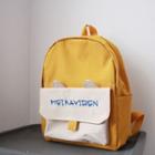 Embroidered Color Block Backpack / Bag Charm / Set