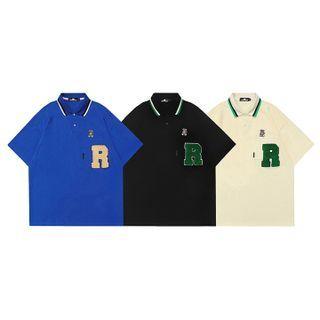 Short Sleeve Bear Embroidered Polo Shirt