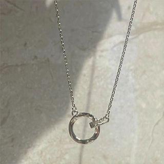 Hoop Pendant Stainless Steel Necklace 1 Pc - Silver - One Size