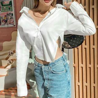 Long-sleeve Side Slit Top