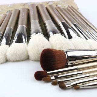 Set Of 18: Make Up Brushes + Pouch