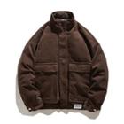 Long-sleeve High-neck Corduroy Jacket