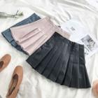 High-waist A-line Leather Skirt