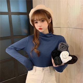 Plain Mock Turtleneck T-shirt