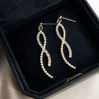 Rhinestone Swirl Fringe Drop Earring