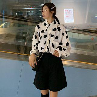 Long-sleeve Blouse / Midi A-line Skirt / Wide Leg Shorts