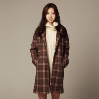 Oversized Check Coat