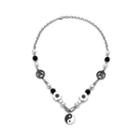 Yin And Yang Stainless Steel Necklace Black & White Yin And Yang - Silver - One Size