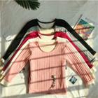 Fleece-lined Round Neck / Stand Collar T-shirt