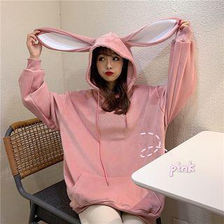 Ear-accent Loose-fit Hoodie