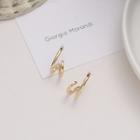 Alloy Swirl Earring 1 Pair - 925 Silver Needle Earring - Gold - One Size