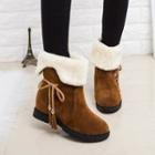 Two-way Bow-accent Short Boots