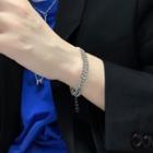 Mesh Chunky Chain Stainless Steel Bracelet Silver - 16.5cm