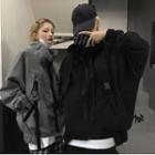 Couple Matching Buckled Hooded Zip Jacket
