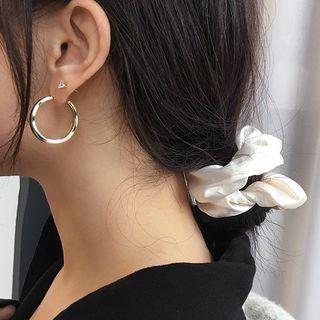 Hoop Earring S925 Sterling Silver - Dark Dark Green - One Size