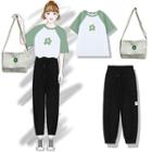Flower Short-sleeve T-shirt / Sweatpants / Crossbody Bag