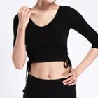 Elbow-sleeve Cropped Sport T-shirt