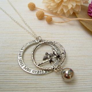 Couple Birds Peace Necklace Silver - One Size